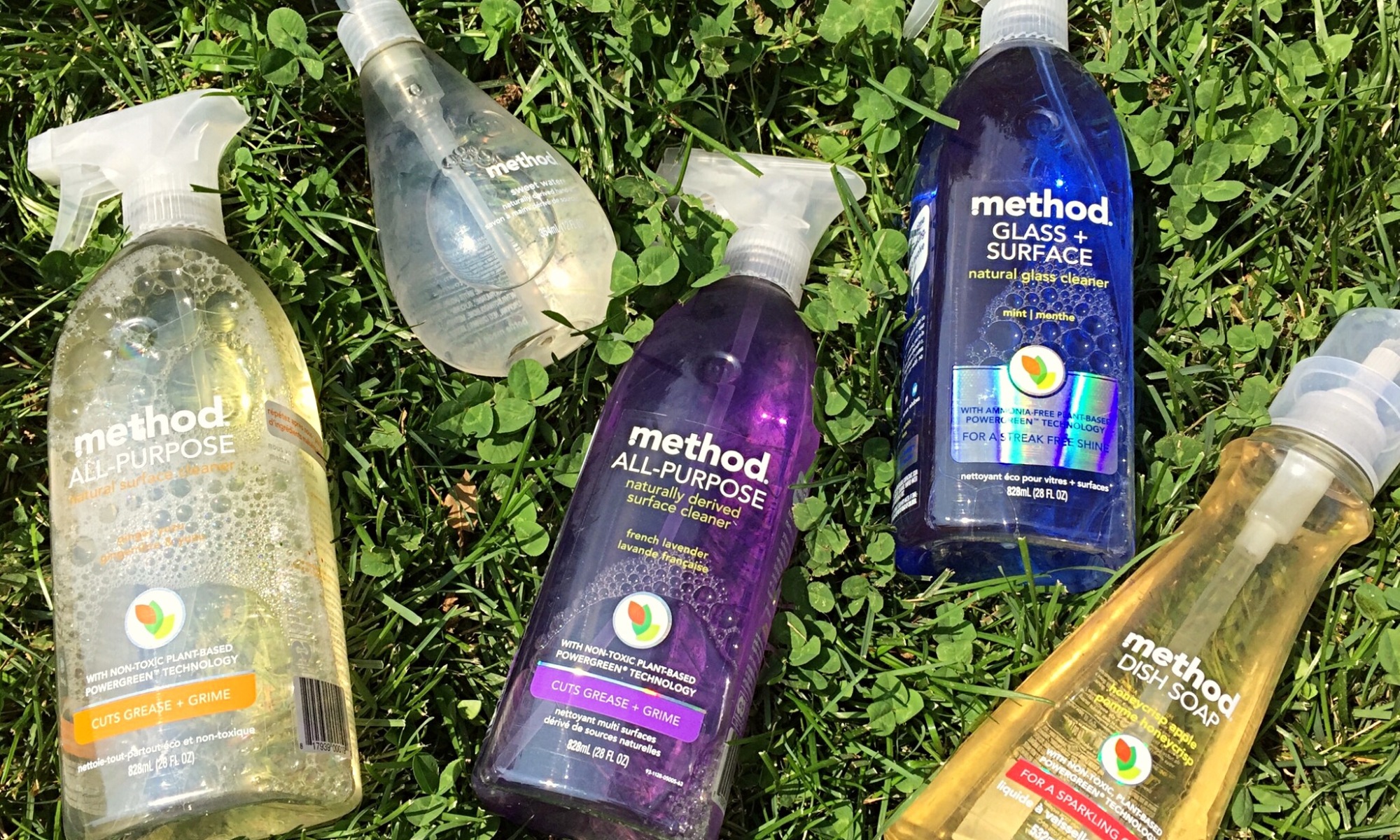 An image of a selection of non-toxic cleaning products by Method.